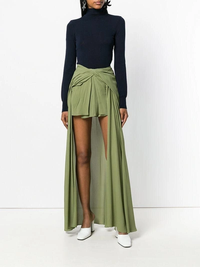 Shop Jacquemus Asymmetric Long Flared Skirt