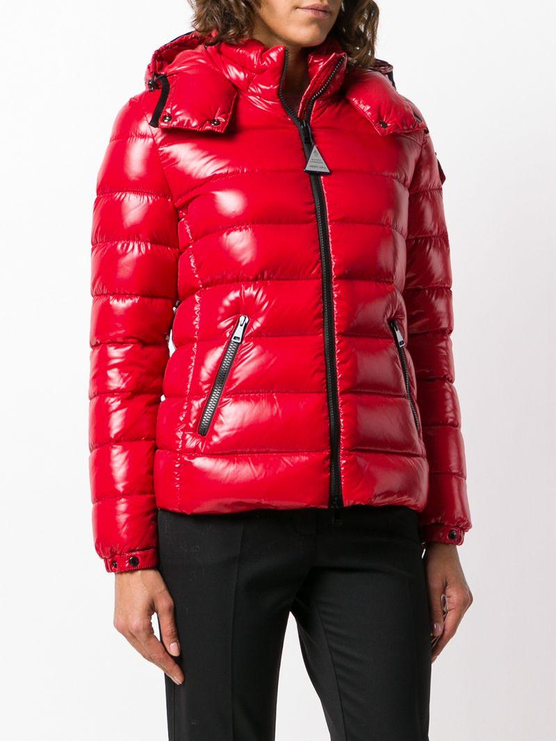 Moncler Down Filled Classic Mock Neck Jacket - Red | ModeSens