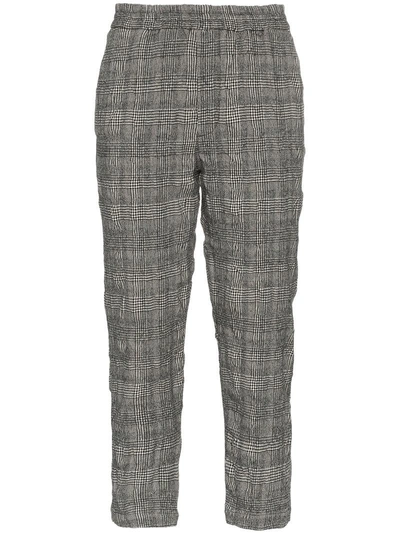 Shop R13 Check Cotton Wool-blend Cropped Trousers - Black