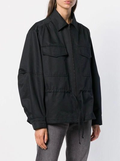 Shop Valentino Oversized Zipped Jacket In Black