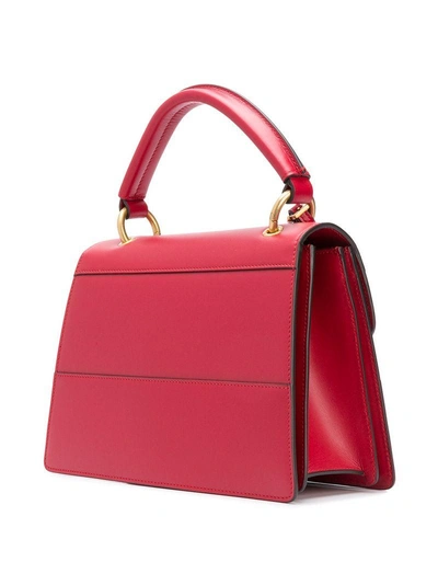 Shop Gucci Bee Embellished Shoulder Bag - Red