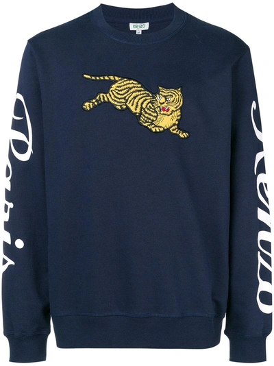 Shop Kenzo Jumping Tiger Sweatshirt In Blue