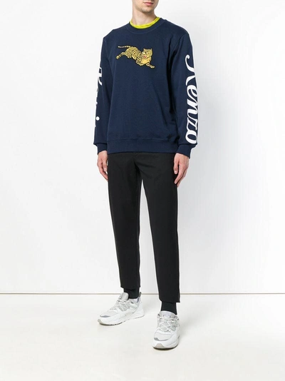 Shop Kenzo Jumping Tiger Sweatshirt In Blue