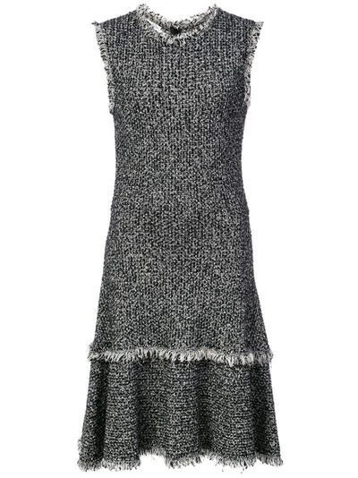 Shop Oscar De La Renta Sleeveless Tweed Knit Dress - Black