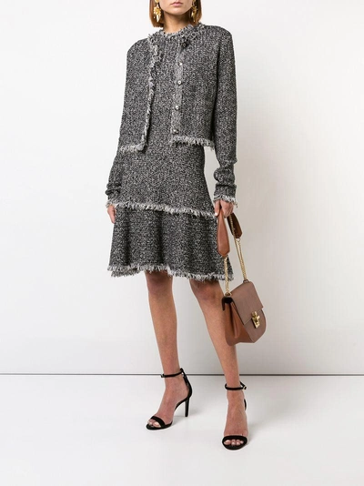 Shop Oscar De La Renta Sleeveless Tweed Knit Dress - Black
