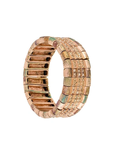 Shop Philippe Audibert Elasticated Embellished Bracelet - Metallic