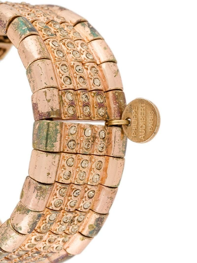 Shop Philippe Audibert Elasticated Embellished Bracelet - Metallic