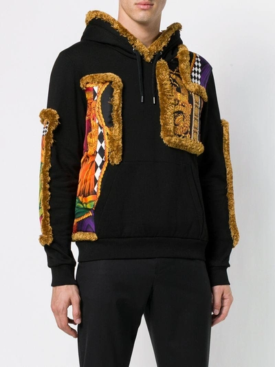 Shop Versace Baroque Panel Hoodie - Black