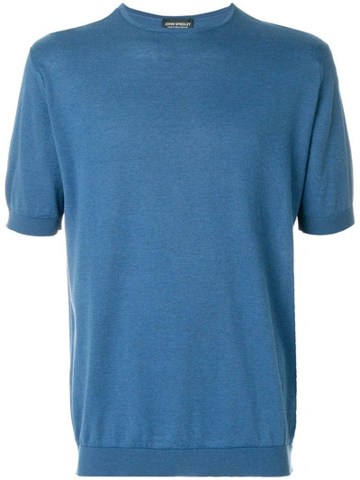 Shop John Smedley Classic Short-sleeve T-shirt - Blue