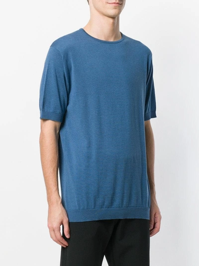 Shop John Smedley Classic Short-sleeve T-shirt - Blue