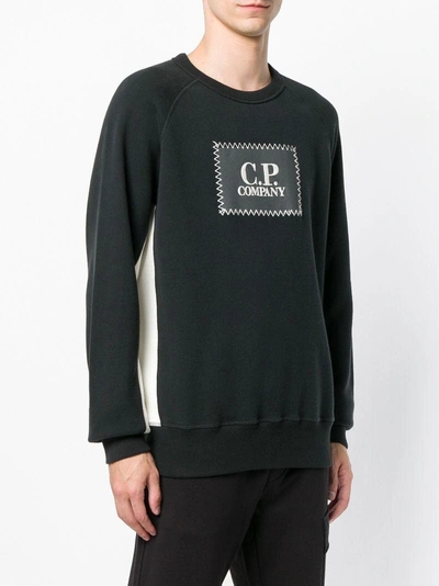 Shop C.p. Company Cp Company Logo Print Sweatshirt - Black