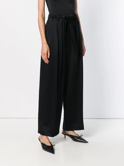 Shop Valentino Bow Waist Trousers In Black