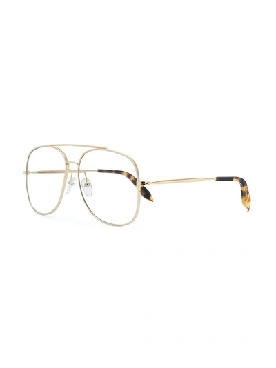 Shop Victoria Beckham Navigator Glasses In Metallic
