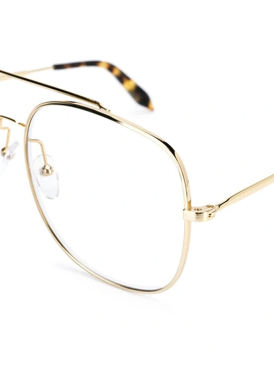 Shop Victoria Beckham Navigator Glasses In Metallic