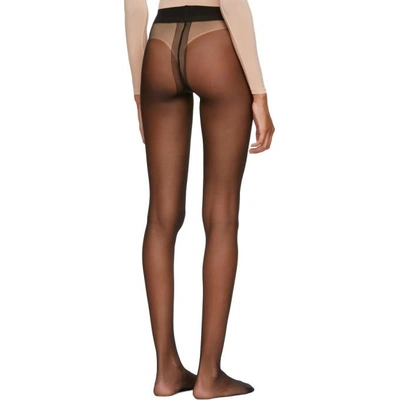 Shop Alexander Wang Black Logo Tights In 001 Black