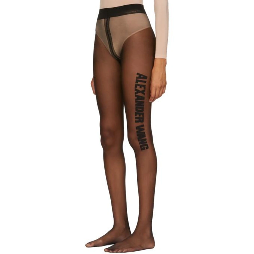 Alexander Wang Black Logo Tights Pant In 001 Black ModeSens