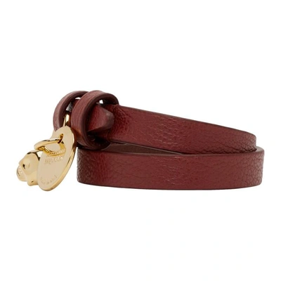 Shop Alexander Mcqueen Red And Gold Double Wrap Bracelet In 6622 Red