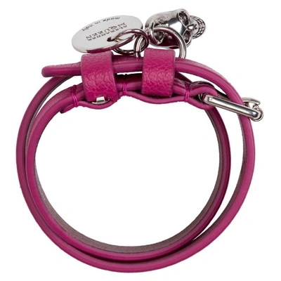 Shop Alexander Mcqueen Pink And Silver Double Wrap Bracelet In 5640 Fucsia