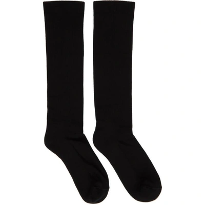 Shop Rick Owens Black Sisyphus Mid-calf Socks In 911 Black