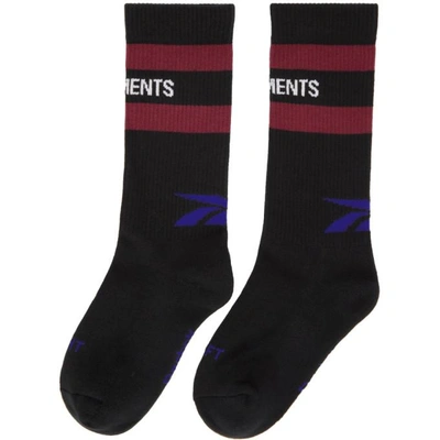Shop Vetements Black Reebok Edition Classic Socks
