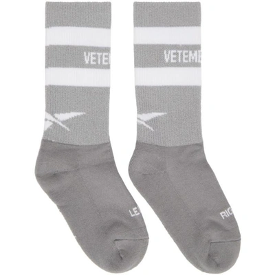 Vetements Grey Reebok Edition Reflective Socks | ModeSens