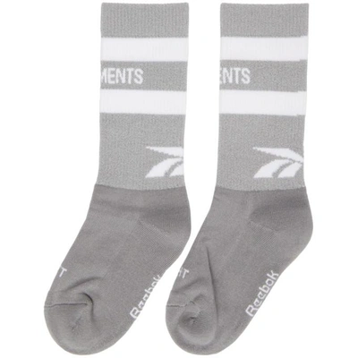 Shop Vetements Grey Reebok Edition Reflective Socks