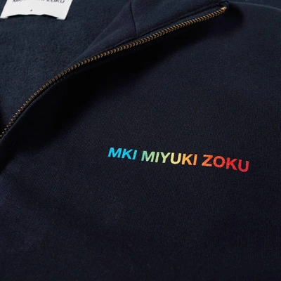 Shop Mki Spectrum Logo Quarter Zip Sweat In Blue