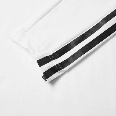 Shop Y-3 Long Sleeve Three Stripe Tee In White