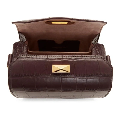 Shop Alexander Mcqueen Burgundy Croc Box Bag 19 Bag In 6005 - Burg