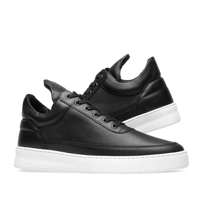 Shop Filling Pieces Low Top Plain Lane Nappa Leather Sneaker In Black