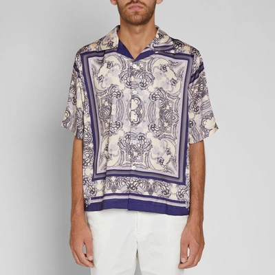 Shop Mki Short Sleeve Frame Print Vacation Shirt In Blue