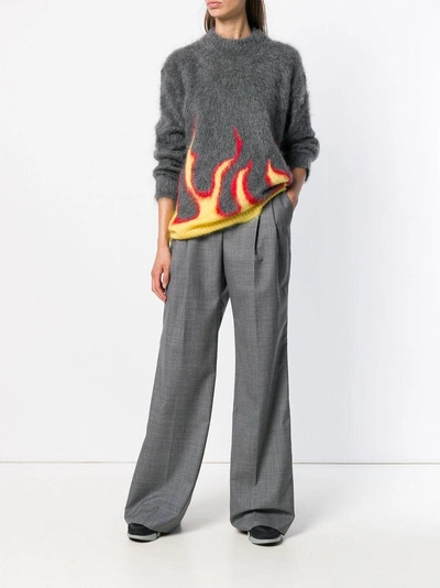 Shop Prada Flame Sweater In Grey