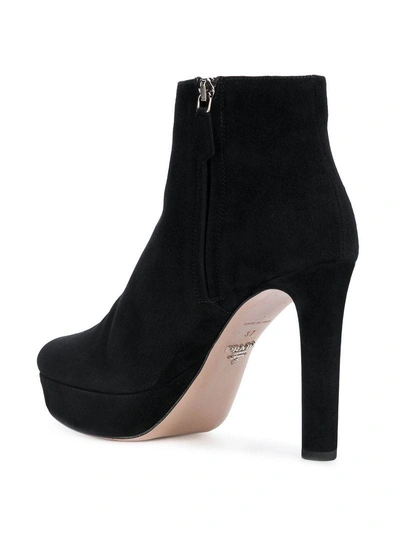 Shop Prada Platform Ankle Boots - Black