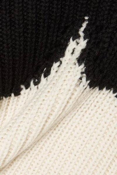 Shop Valentino Oversized Wool Turtleneck Sweater In Black