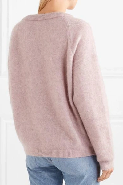 Shop Acne Studios Dramatic Knitted Sweater In Lilac