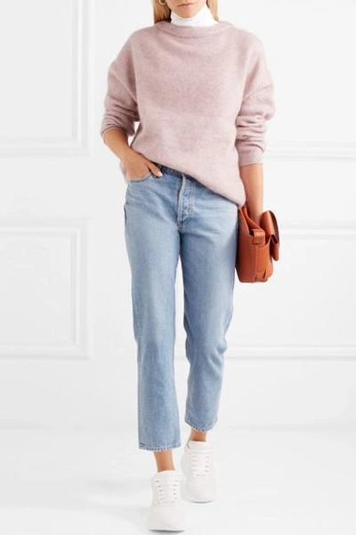 Shop Acne Studios Dramatic Knitted Sweater In Lilac