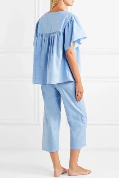 Shop Three J Nyc Kelly Cotton-voile Pajama Set In Blue