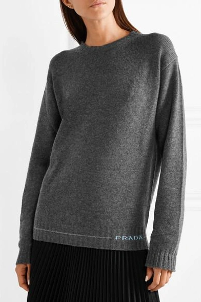 Shop Prada Cashmere Sweater In Gray