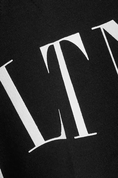Shop Valentino Printed Cotton-terry Sweatshirt In Black