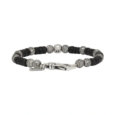 Shop Emanuele Bicocchi Black Wood Beads Bracelet