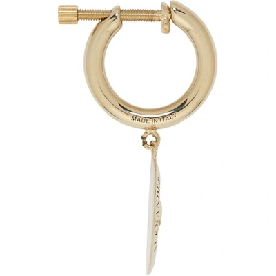 Shop Alexander Mcqueen Gold Single Skull Medallion Earring