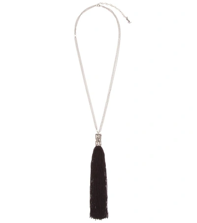 Shop Saint Laurent Tassel Necklace In Black