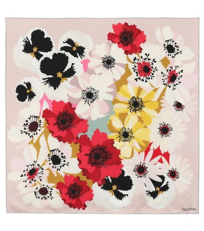 Shop Valentino Floral-printed Silk Scarf In Multicoloured