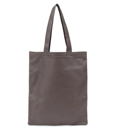 Shop Rick Owens Leather Tote In Grey