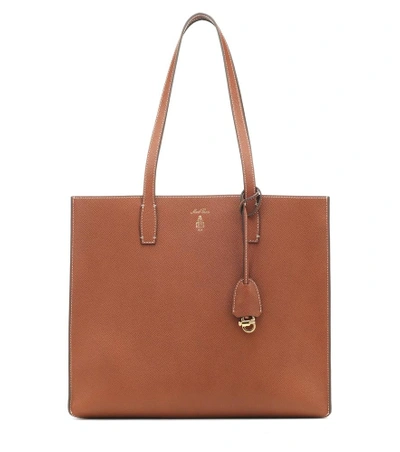 Shop Mark Cross Fitzgerald Leather Tote In Brown