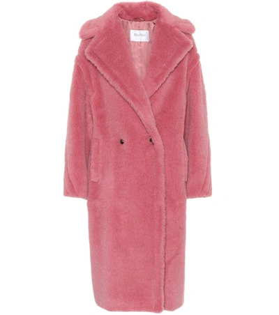 Shop Max Mara Tapioca Wool-blend Teddy Coat In Pink