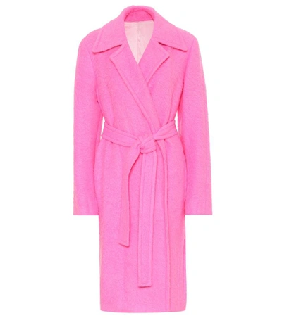 Shop Helmut Lang Alpaca And Wool Coat In Pink