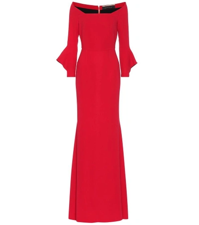 Shop Roland Mouret Off-the-shoulder Gown In Red