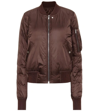 Shop Rick Owens Down Bomber Jacket In Brown