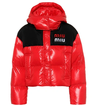 Shop Miu Miu Puffer Jacket In Red